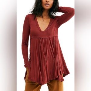 Free People Birdie Henley Babydoll Tunic